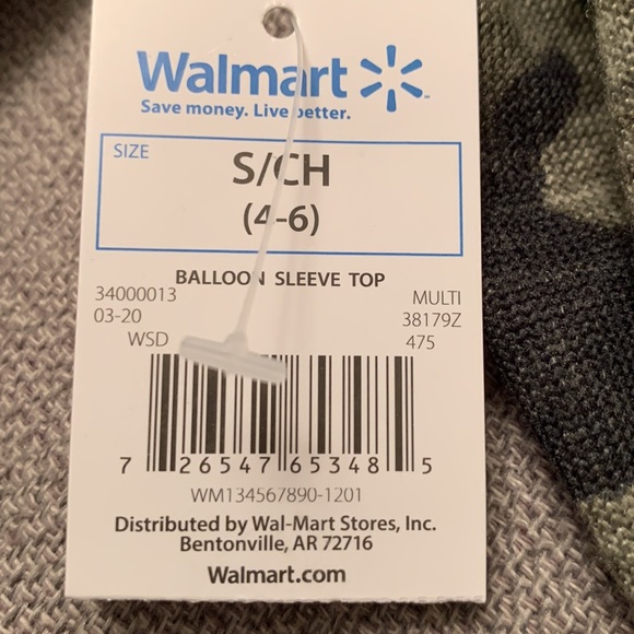 NWT MODA Camouflage CAMO Top Balloon & Quarter Length Sleeves - Picture 11 of 11